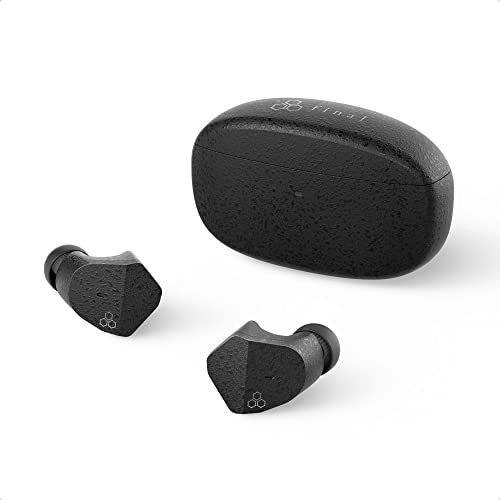 Final ZE3000 Kabellose Kopfhörer, Hi-FI-Klangqualität, 35 Stunden maximales Hören, IPX4, aptX adaptiv, Touch-Sensor, unterstützt verlustfreie Musikformate, entworfen in Japan (schwarz)