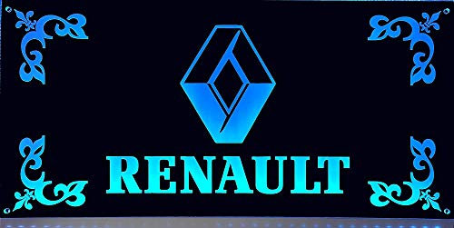LED-Schild kompatibel mit Renault für LKW 60cmx30cm 12V/24V-Anschluss ✓ LKW Rückwandschild ✓ Lasergraviertes Leuchtschild als Truck-Accessoire | Beleuchtetes Schild