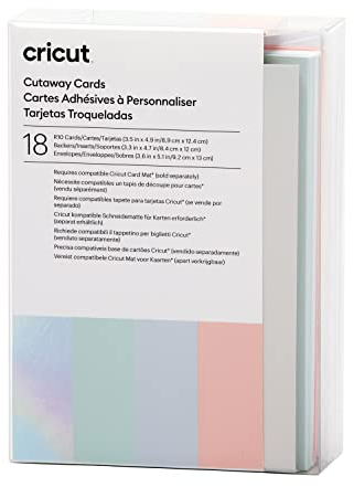 Cricut Cutaway -Karten | Pastell | 8,9 cm x 12,4 cm (Cricut -Größe R10) | 18-Pack | Zur Verwendung mit Cricut Card Matte - 2x2