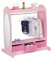 Relaxdays Garde-Robe pour Enfant, 5 Compartiments, Armoire Chambre d'enfant, Tringle et Miroir, HLP 107x97,5x61 cm, Rose