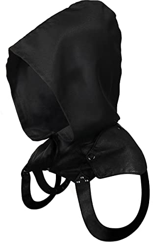 BLESSUME Mittelalter Gugel Steampunk Kapuze Unisex (Schwarz 1)