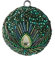 Gift Company Opium Weihnachtskugel, Pfaumuster, Perlen, Pailletten, Glitzer, Christbaumkugel, Baumschmuck, Glas/Acryl/Kunststoff, Grün, Ø 6 cm, 1027200008