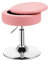COSTWAY Schminkhocker 360° drehbar, Schminktisch Hocker mit Stauraum, Sitzhöhe 51-66cm, Sitzhocker Bürohocker gepolstert, Barhocker rund, modern (Rosa)