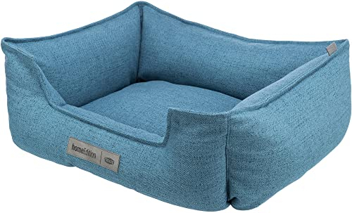 TRIXIE Hundebett Talis 100 × 70 cm in blau - elegantes Hundebett aus gemütlichem Webstoff - Hundekorb für mittelgroße Hunde - rutschfest und waschbar - 37565