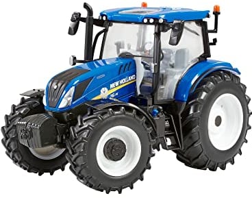 New Holland T6.175 Blue Power Tractor Replica, New Holland Tractor Replica Compatible with 1:32 Scale Farm Animals and Toys, Suitable for Collectors & Children from 3 Years