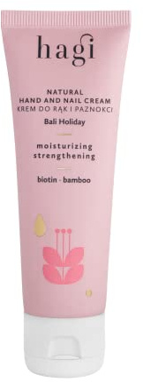 Hagi Bali Holiday - Natürliche Hand- und Nagelcreme | Biotin | Gurkenextrakt | Hibiskusextrakt | Bambusextrakt | Sheabutter | Vitamin E | Feuchtigkeitsspendend & Beruhigend | Tiefenhydration | 50 ml
