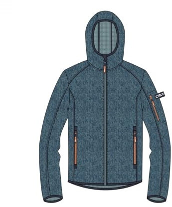 CMP Unisex Kinder Strickjacke mit Fester Kapuze, Bluesteel-Hydro, 140