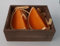 Set 2 Stumpenkerzen Orange 10 cm