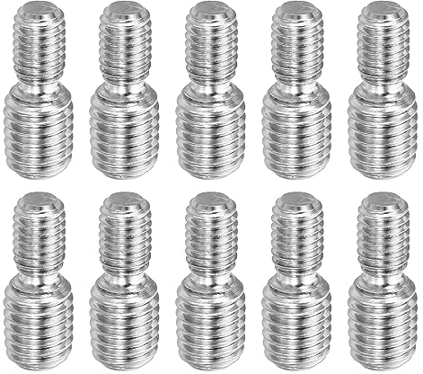 PATIKIL M6x1 a M8x1.25 Doppio Estremità Filettata Perno Vite Bullone, 10pz 304 Inossidabile Acciaio Asta Bulloni Filettatura Riduttore Adattatore per Mobili Ferramenta, 20mm Lungo