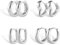 Silber 925 Ohrringe Kleine Creolen Set Damen, Kleine Klobige Creolen Set 4 Paar Hypoallergene Sterling Silber Ohrringe Kleine Herz Ohrringe Dicke Huggie Creolen Ohrringe Set für Damen und Mädchen