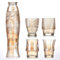Mualuwi Koi Fish Glass Cups, Set of 4, 9.0 fl oz, Amber, Stackable, Decorative Drinking Glasses
