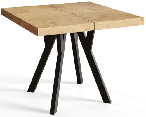 Esstisch Ausziehbar Rico 120-220cm, Lancelot, Holzbeine, Modernes Design | Quadratischer Tish, Moderner Design, Wohnzimmertisch und Küchentisch, Stabile Konstruktion, Schwarze Beine