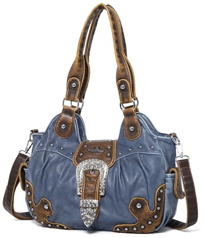 Angel Kiss Hobo-Taschen für Damen, veganes Leder, Geldbörsen und Handtaschen, schicke Umhängetaschen, Crossbody-Börsen mit Metallnieten