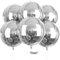 PartyWoo Luftballons Silber, 6 Stück Folienballons Silber, 22 Zoll Riesige 4D Folienballons Rund, Luftballons Groß, Folienballons für Geburtstagsdeko, Hochzeitsdeko, Partydeko (Rund, Silber)