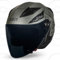 CRUIZER Casco moto jet omologato DRAX Nero opaco/grigio doppia visiera, Taglia L