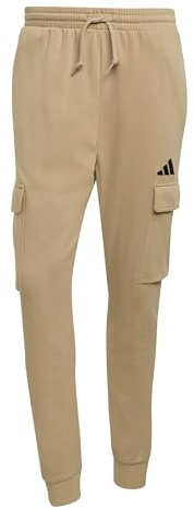 adidas Herren Essentials FEELCOZY French Terry Pant Cuffed, warm Sandstone/Black, M