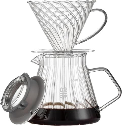 Cafetière en verre V60 avec poignée et serveur à café de 600 ml pour la maison, le bureau