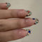 Auiremrti Press On Nails Lot de 24 faux ongles artificiels en forme d'amande avec strass colorés 3D avec pointes dorées en forme d'amande, élégants et respectueux de l'environnement