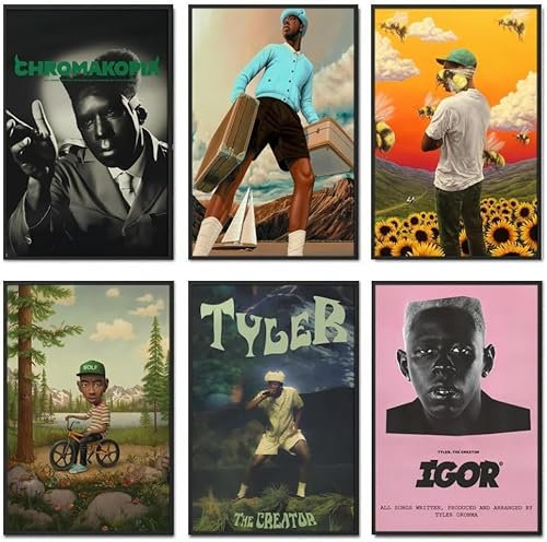 Tyler The Creator Poster, Chromakopie, Albumcover, Rapper, Leinwand, Musikposter für Schlafzimmer, Wandkunst, Dekor-Poster und Drucke, 20 x 30 cm, Stil 2