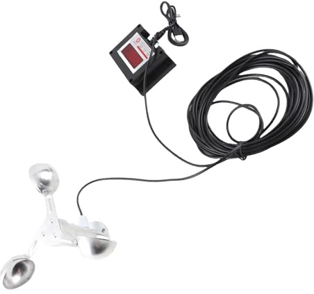 AKLOSIPY Tower C Anemometer-Alarm und Windgeschwindigkeitsmesser – 3-Tassen-Digital-Anemometer mit Windgeschwindigkeitsalarm – 220 V, Professionelles Wettermessgerät für Baustellen