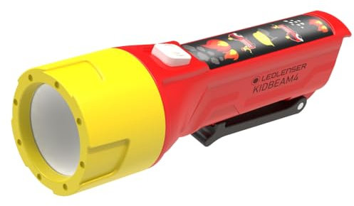 Ledlenser KIDBEAM4 Taschenlampe Kinder | energiesparende Batterie Taschenlampe Led | 4 Farbmodi und Blinkfunktion | Kindertaschenlampe für Jungs | Taschenlampe Kinder Mädchen | integrierter Clip (rot)