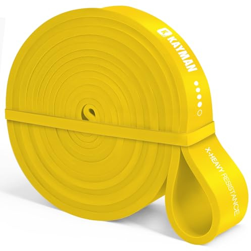 Kayman - Long Resistance Band with Door Anchor & Carry Bag – Ideal for Pull-Ups, Yoga, Strength Training, Calisthenics & Stretching– Home-Gym Workout Band (5-15lbs,15-35lbs,30-60lbs,40-80lbs,50-125lb)