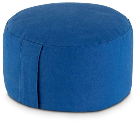 Amago home Yogakissen Meditationskissen Augenkissen Sitzkissen rund ø31xH20cm Bezug waschbar Farbe blau - navi Blue