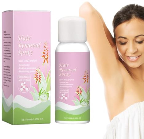 Spray Depilatorio, Crema Depilatoria, 100 ml Hair Removal Spray, Espray para Eliminar el Vello para Mujeres y Hombres, Espray para Depilar Suave, Espuma de Depilación Indolora, Piernas y Axilas