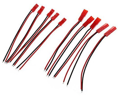 UWYRKSW UWYRKSW (R) 5 Paar 22AWG 100 mm Kabel mit 2Pin JST MF Stecker Fuer RC-Batterie Motoranschluss