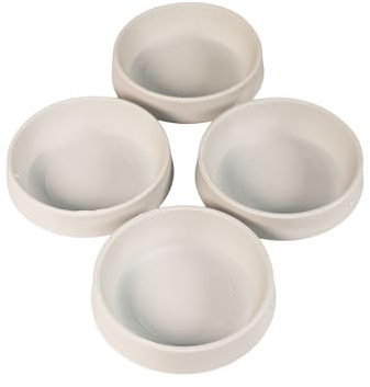 Rubber Castor Cups for Furniture Legs, Floor Protectors Prevent Scratches on Wooden Laminate Tiled Surfaces, Chair Wheel Stopper Grips Bed Sofa, Light Grey 56mm, 4 Pack
