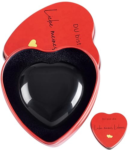 Sahoottie Herz Partner Geschenke 40mm Obsidian Herz Kristalle Edelsteine Handschmeichler Stein Herz Deko Liebe Herzform Valentinstag Gastgeschenke Geburtstage Jahrestag Geschenk für Partner