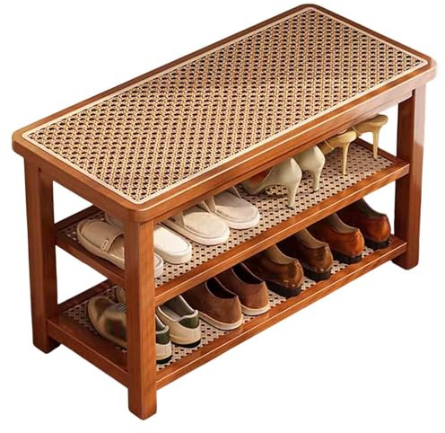 Bamboo Bench Seat Kleine Rattan Wicker Bank für Ende des Bettes Wohnzimmer Eingang Foyer Indoor