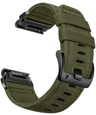 Gugobit Armband Kompatibel mit Garmin Fenix 8/E 47mm/Fenix 6 Pro/6/7/7 Pro | 22mm Quick Fit Nylon Canvas Sport Armband für Fenix 5/5 Plus/Instinct 2 3 E 45mm/Epix Pro 47mm/Forerunner 970/965/955/945/745