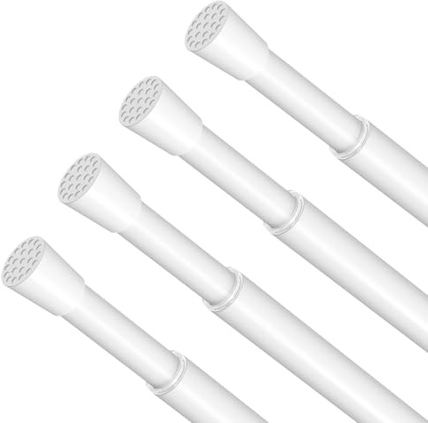 AIZESI Lot de 4 tringles à rideau sans perçage 50-69cm pour fenêtre, blanc