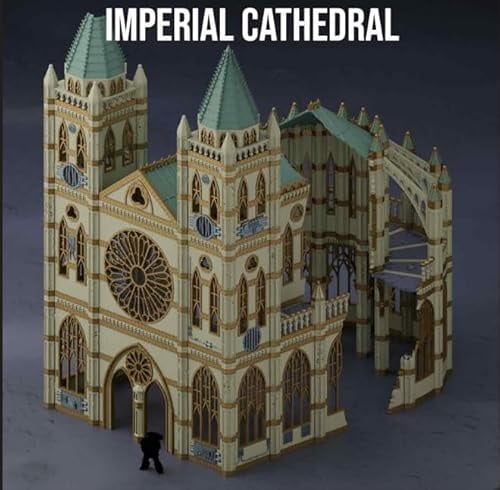 Imperial Cathedral, Gothic Style Wargaming Terrain, Compatible with Warhammer 40k, Large Scale Modular Assembly Building, No Glue Required