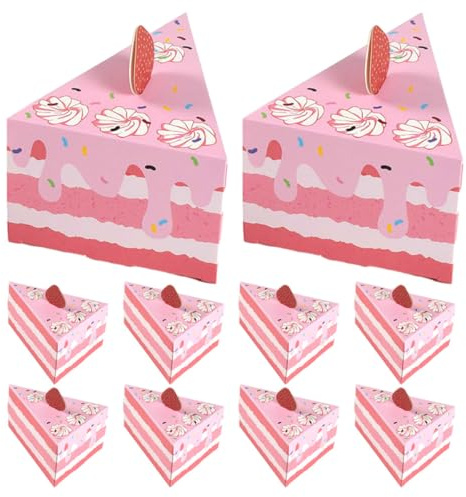DECORNIJIA 20 Stück Kuchenförmige Dreieck Papier Geschenkboxen Hochzeitsbonbonboxen Dekorative Süßigkeitenverpackung für Party und Gastgeschenke