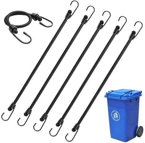5Pcs Wheelie Bin Locks, Tough Bin Locks Wheelie Drilling, Wheelies Bin Strap Enhanced Security to Fix Garbage Bins and Prevent Wind Dumping