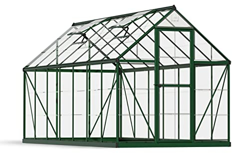 Canopia by Palram Gewächshaus klein Harmony 6x14 Treibhaus 426x185 cm Aluminium Grün Tomatenhaus Polycarbonatplatten UV-beständig