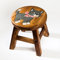 FairEntry Kinderhocker, Schemel, Kinderstuhl massiv aus Holz mit Tiermotiv Katze, 25 cm Sitzhöhe für unsere Kindersitzgruppe