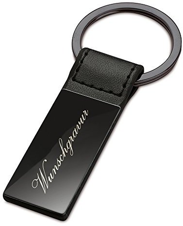 polar-effekt Schlüsselanhänger aus Kunstleder und Metall Personalisiert mit Gravur - Schlüssel-Anhänger Geschenk für Mann und Frau - Mitbringsel inkl. Geschenketui [Gravur auf Vorderseite]