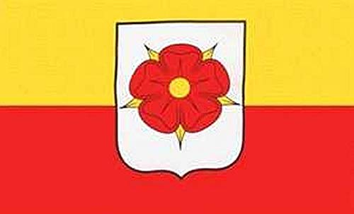 Fahne Flagge Lippe - Kreis Detmold 90x150 cm Hissfahne mit Ösen Fahnen mit Rose