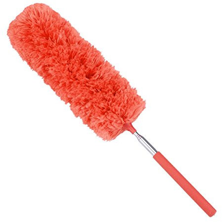 Plumero telescópico lavable, ajustable, extensible, de microfibra, plumero para el hogar, plumero extensible, de microfibra, de acero inoxidable, naranja
