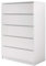 Panana Wooden 3/4/5/6 Chest Of Drawers with Metal Runner Modern Bedroom Bedside Storage Cabinet Unit for Hallway Living Room (White, 40D x 70W x 104H cm)