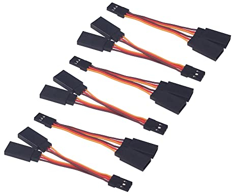 OliRC Servo Y-Kabel 1 auf 2 Y-Kabel, Stecker auf Buchse, Verlängerungskabel für RC-Flugzeugmodell (C171-6), 6 Stück