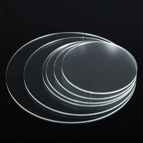 AtHaus® Plaque en verre acrylique transparente | Découpe ronde – Ø 750 mm | Épaisseur 2 mm | Disque sur mesure | Protection UV | Film double face | Résistant aux chocs