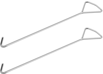 MaxAwe 2 Stk 60cm Edelstahl Kanaldeckelheber, Kanalhaken Schachthaken Gullihaken Schachtdeckelhaken Schachtdeckelheber Kanaldeckelheber Haken Für Kanaldeckel
