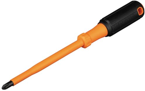 Klein Tools 6876INS Insulated Screwdriver, 1000V #3 Phillips Tip Screwdriver with 6-Inch Shank, Tip-Ident, Cushion-Grip Handle