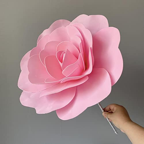 SARGE Fiore artificiale gigante da 80 cm rosa con base di fiori in schiuma Fiori di sfondo per matrimoni Decorazione del centro commerciale dell'hotel