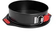 Woll Bakeware Molde desmontable de 24 cm de diámetro, con base antigoteo, bloqueo rápido y asas de silicona resistentes al calor hasta 230 °C, sin PFAS, revestimiento antiadherente de dos capas, acero