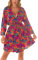 Koucla Sexy Wickelkleid mit Bindegürtel und Blumen Print S/M
